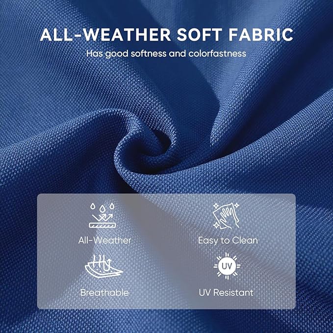 Patio Chair Cushions 6 Packs - Outside High Back Thick Water-Resistant Cushion 22x24 for Outdoor Glider Rocking Chairs Loveseat 3-Seater Couch Sofa – Blue/Crescent