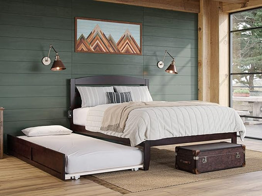 AFI, Warren Full Platform Bed with Twin Trundle, Espresso