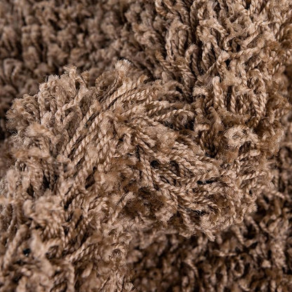 Unique Loom Solid Shag Collection Area Rug (5' 1" Round, Sandy Brown)