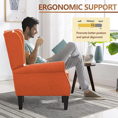 Accent Chair Set of 2, Modern Living Room Chairs with Wingback, Comfy Upholstered High Back Single Sofa for Bedroom, Mid-Century Reading Armchair Sillas para Sala