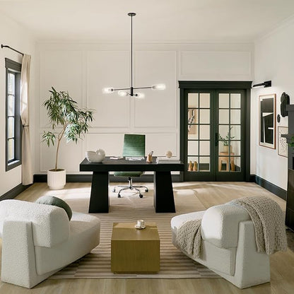 KICHLER Velestino 47.50" 4 Light Linear Chandelier in Black, for Dining Room, Living Room, (7" x 47.50") 52681BK