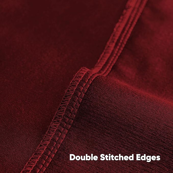 FUTEI Christmas Red Chenille Decorative Throw Pillow Covers 26x26 Inch Set of 2,Soft Cozy Faux Linen Textured Euro Pillow Shams,Farmhouse Home Decor for Couch Living Room