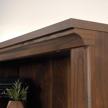 Sauder 5 Tier Book Shelf Wooden Bookcase Multipurpose Bookshelf for Home Office, Living Room, in Grand Walnut