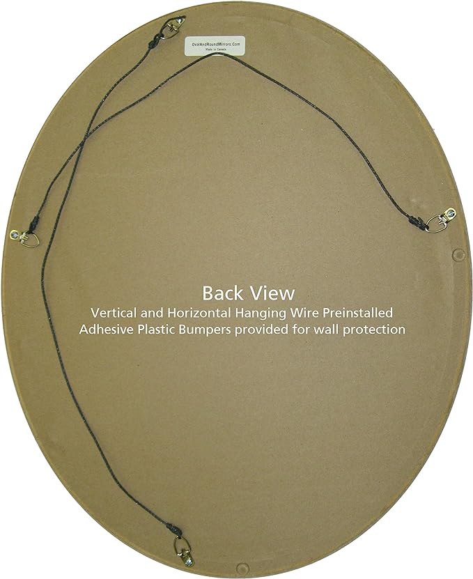 OVALCREST Oval Beveled Wall Mirror for Home Decor - Florence Style - Rosewood - 20" x 16"
