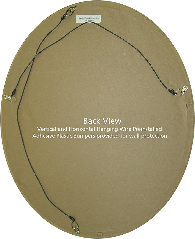 OVALCREST Oval Beveled Wall Mirror for Home Decor - Florence Style - Sunset Gold - 28" x 24"