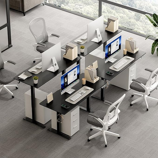 55 x 24 Inch Electric Standing Desk Adjustable Height, Sit Stand Desk, Stand up Desk for Home Office, Computer Workstation (Spliced Desktop,Black)