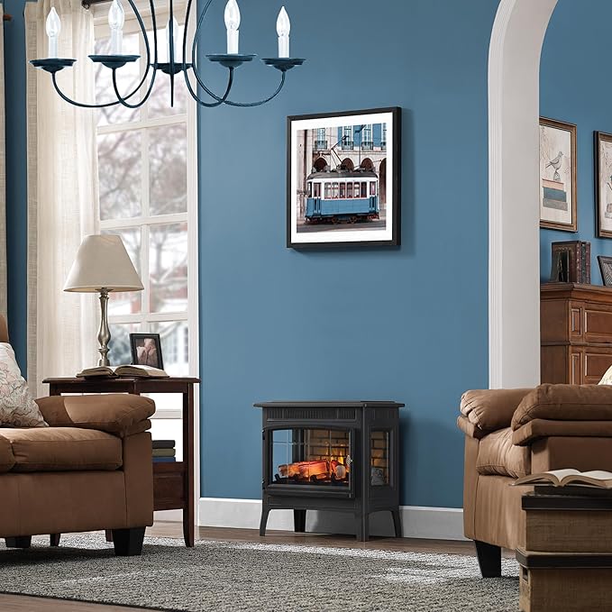 duraflame Freestanding Electric Fireplace Stove Heater with 3D Flame Effect for 1,000 Sq. Ft. Room, Black