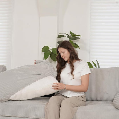 EASE MOOSE Oversized Sectional Modular Sofa with Ottoman,Comfty L Shape Sectional Deep Modular Sofa,Cloud Couch for Living Room,Removable Cover