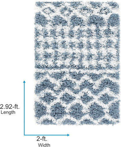 Livabliss Hapsburg Moroccan Shag Area Rug, 2' x 2'11", Denim