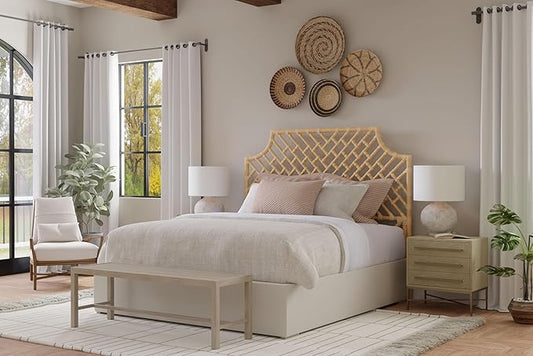 Kouboo Rattan Chippendale Headboard Twin Size Natural