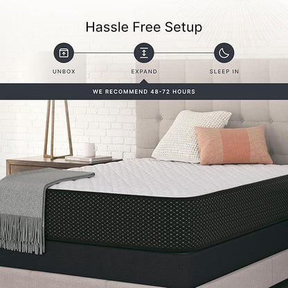 Signature Design by Ashley Limited Edition Firm 12 Inch Hybrid Mattress with Gel Memory Foam and Edge Support for Cool Sleep and Pressure Relief, California King, Fiberglass Free, Mattress In A Box