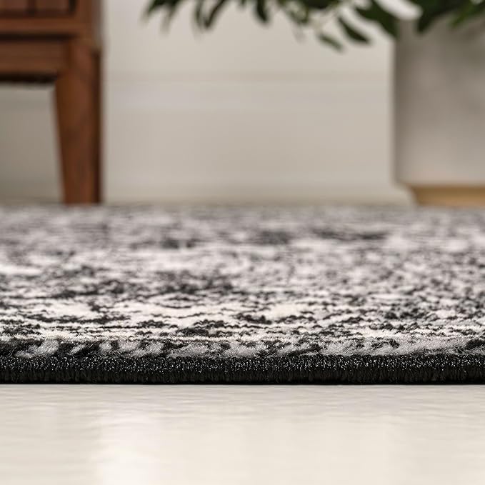 JONATHAN Y Vintage Medallion Indoor Area Rug Black 8X10, Modern Boho for Living Room, Bedroom, Kitchen, Office, Easy-Cleaning, High Traffic, Pet-Friendly, Non-Shedding MDP100D-8