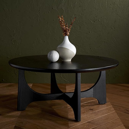 SAFAVIEH Couture Collection Sasha Contemporary Black Round Coffee Table