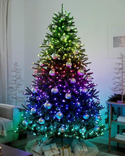 Balsam Hill 7ft Pre-Lit Classic Blue Spruce - Artificial Christmas Tree with Twinkly Lights, Easy Plug Technology, Premium Stand for Indoor Holiday Decorating