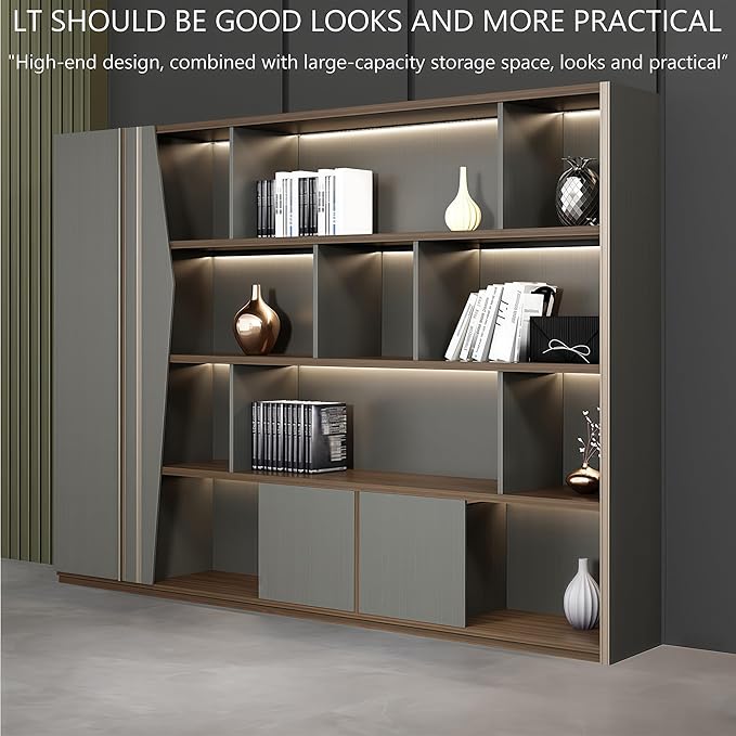 Modern Executive Desk, 86.6 inch L Shaped Desk with Storage, L Shape Corner Desk Drawers and Lockable Storage No Installation Required, Without Desk or Computer Chair (Filing Cabinet)