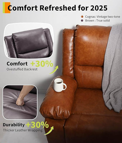 GarveeHome Oversized Wide Power Lift Recliner Chair - Heat and Massage, PU Leather, Adjustable Back and Legs, Electric Lift Chair Designed for The Elderly and People with Mobility impaired
