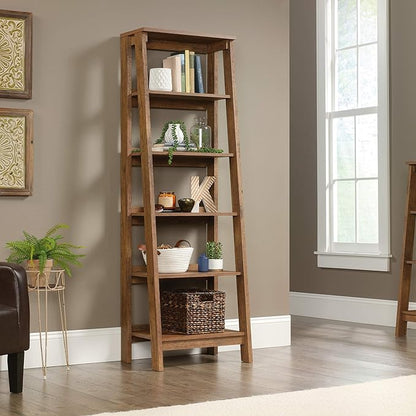 Sauder Trestle 5-Shelf Bookcase/ Book Shelf, Vintage Oak finish