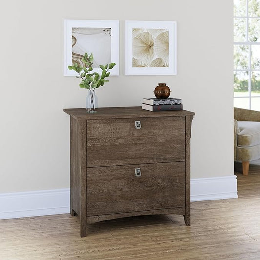 Bush Furniture Salinas 2 Drawer Lateral File Cabinet in Ash Brown, Home Office Storage Solution, Organizer with Drawers for Workspace, Filing Unit