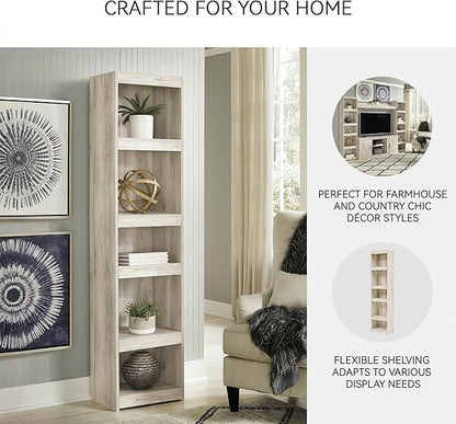 Signature Design by Ashley Bellaby Farmhouse Pier with 3 Adjustable Shelves, Whitewash