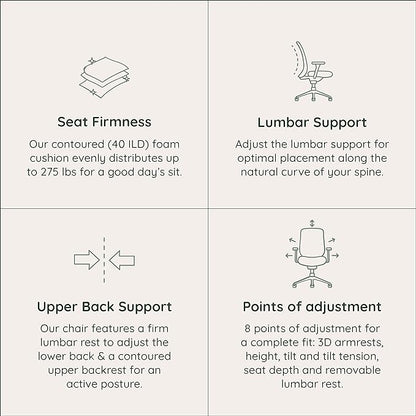 Branch Ergonomic Chair - A Versatile Desk Chair with Adjustable Lumbar Support, Breathable Mesh Backrest, and Smooth Wheels - Experience Optimal Comfort and Support - Black