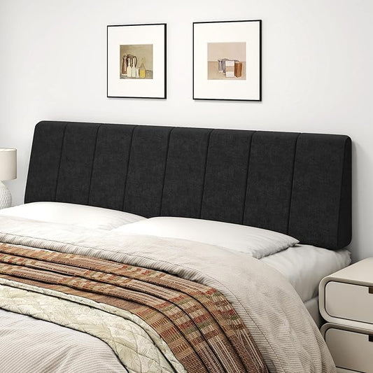 King Size Headboard Only-No Assembly, Upholstered Headboard King Size Linen Fabric Modern Style Headboards for Adjustable Bed Extra-Thick, Black
