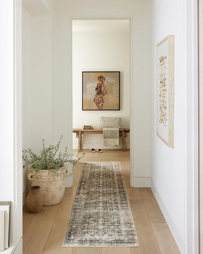Loloi Amber Lewis Morgan Collection MOG-02 Navy/Sand 2'-0" x 5'-0" Accent Rug, Neutral Area Rug for Room Décor, Vintage Rug Inspired, Soft Area Rug for Living Room, Bedroom, Dining Area