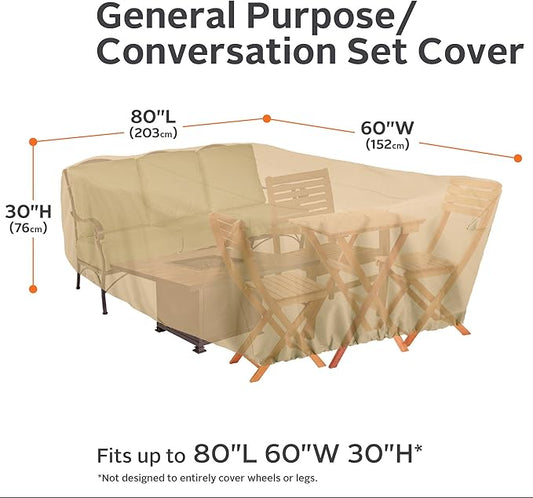 Classic Accessories Terrazzo 80 Inch Sectional Sofa/General Purpose Patio Furniture Cover