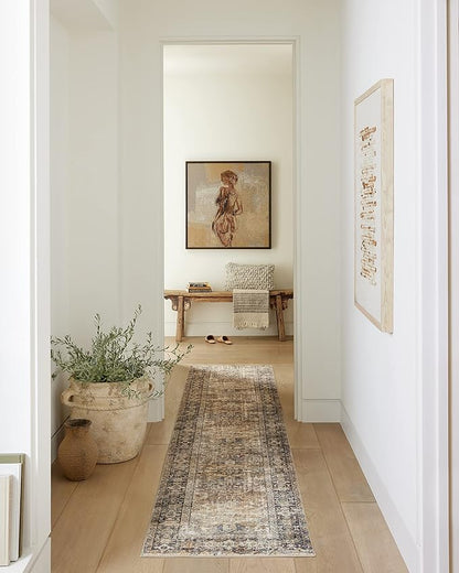 Loloi Amber Lewis Morgan Collection MOG-01 Sunset/Ink 2'-3" x 7'-6" 38" Thick Runner Rug feat. CloudPile, Neutral, Room Décor, Vintage Inspired, Livingroom, Bedroom, Dining Area