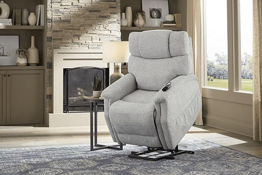Power Lift Recliner Chair for Elderly - Electric Powered Recliner with Zero Gravity, 360 lbs Capacity, Extended Leg Support, USB, Supportive Design for Seniors, Light Gray