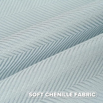 FUTEI Light Blue Chenille Throw Pillow Covers 26x26 Inch Set of 2,Soft Wide Chevron Textured Euro Pillow Shams,Farmhouse Home Decor for Couch Bed Living Room