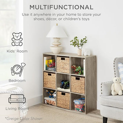 Best Choice Products 9-Cube Storage Organizer, 13.5in Shelf Opening, Bookcase, Display Shelf, Customizable w/ 3 Removable Back Panels – Whitewash