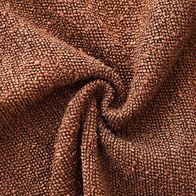 Foindtower Set of 2, Decorative Textured Boucle Throw Pillow Covers Accent Solid Pillow Cases Neutral Soft Cozy Couch Cushion Case for Chair Sofa Bedroom Living Room Home Decor 16x16 Inch Red Taupe