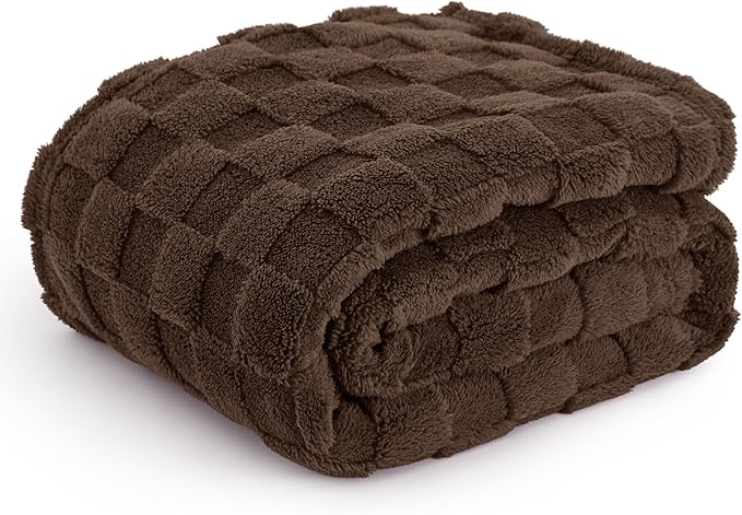 Bedsure GentleSoft Dark Brown Throw Blanket for Couch - Super Soft Cozy Blankets Gifts for Women Men Girls, Cute Small Fleece Throws for Bedroom Home Decor, 50x70 Inches