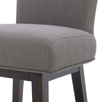 CHITA 26 Inch Counter Height Swivel Bar Stool, FSC Certified Modern Fabric Swivel Barstool Chair with Back, Flint Grey