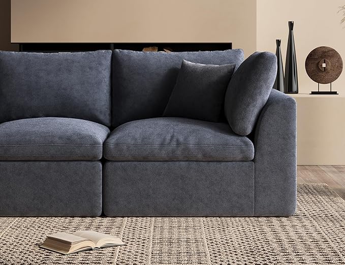 78.9" Loveseat Sofa, Cloud Boneless Couches for Living Room, Modern Modular Sectional Sofa, Oversized, Grey
