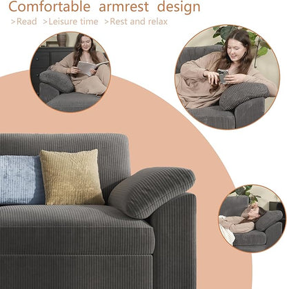 EASE MOOSE Sectional Modular Sofa,Oversized U Shape Sectional Couch Wide Deep Seat Modular Cloud Couch,Dark Grey