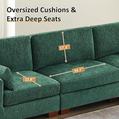 VANOMi Large Modular Sectional Sofa, Oversized Couch with Charging Station, Cloud Couch Deep Seat Sofa with Thick Cushion, Convertible Sectional Couches for Living Room Office Apartment