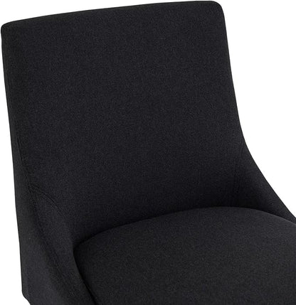 Bar Stools Set of 2, 26 Inch Upholstered Barstools with 14.2" High Back and Footrest, Swivel Counter Height Barstools for Kitchen Island Home Bar Performance Fabric Black
