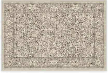 RUGGABLE x Morris & Co Washable Area Rug – Montreal Natural Stone 2x3, Stain-Resistant, Non-Slip – Small Machine Washable Rugs for Living Room, Bedroom, Hallway, Entryway & Bathroom–with Standard Pad