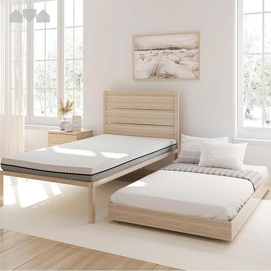 Milliard 5 in. Deluxe Memory Foam Mattress Twin, Dual-Sided - for Bunk Bed, Daybed, Trundle or Folding Bed Replacement (2 Pack)