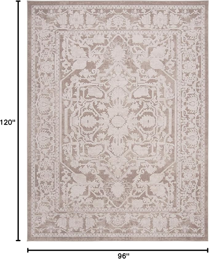 SAFAVIEH Area Rug 8x10 - Reflection Collection - Large - Beige & Cream, Non-Shedding & Easy Cleaning, Ideal for Living Room, Bedroom, Dining Space (RFT665A)