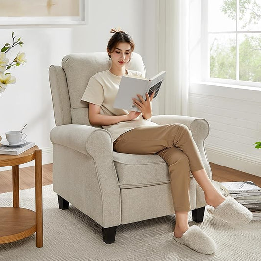 Oversized Recliner Chair for Living Room, Modern Reclining Sofa Home Theater Seating with Upholstered Push Back, Mid-Century Reclining Armchair with Lumbar Support, Bedroom, Reading Nook, Office