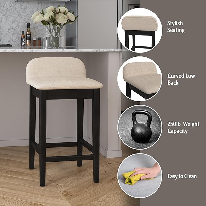 Hillsdale Furniture Maydena Wood Counter Height Stool, Black