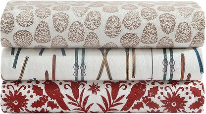 Eddie Bauer - King Sheets, Cotton Flannel Bedding Set, Brushed For Extra Softness, Cozy Home Decor (Little Creek Pine Cone Beige, King)