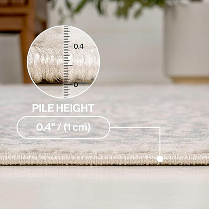 JONATHAN Y Vintage Medallion Indoor Area Rug Cream 4X6, Modern Boho for Living Room, Bedroom, Kitchen, Office, Easy-Cleaning, High Traffic, Pet-Friendly, Non-Shedding MDP100C-4