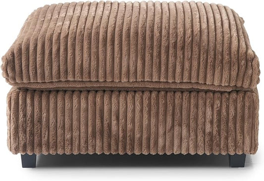 Modular Sectional Sofa, Oversized Cloud Couch, Deep Seat Comfy Modular Couches for Living Room, Ottoman, Plush Couch Cushion Covers Removable, Brown