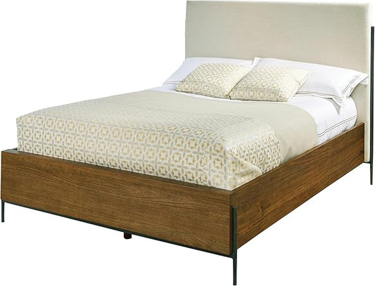 Hekman Bedford Park Queen Size Upholstered Bed Frame - Linen Headboard, Solid Wood Frame, Sturdy Industrial Design, Elegant Queen Headboard, Durable Wood Panels, Bed Frame for Bedroom and Guest Room