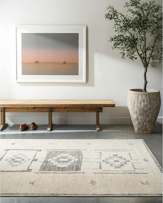 Livabliss x Becki Owens Solana Medallion Area Rug, 5'3" x 7', Taupe/Cream