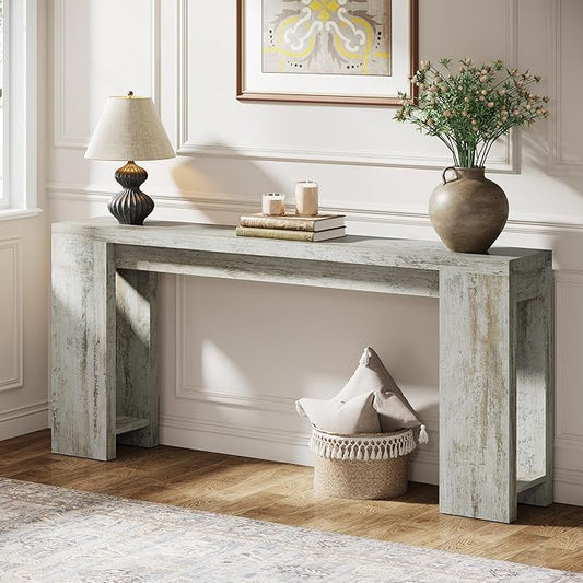 Tribesigns 70.9-Inch Long Console Table, Farmhouse Wooden Entryway Sofa Table Behind Couch, Narrow Entry Console for Living Room, Hallway, Entrance, Foyer