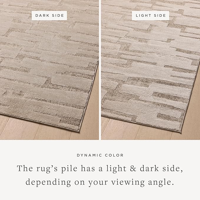 Loloi Amber Lewis Monty Collection MOT-04 Taupe/Beige 2'-7" x 4', .50" Pile Height, Area Rug